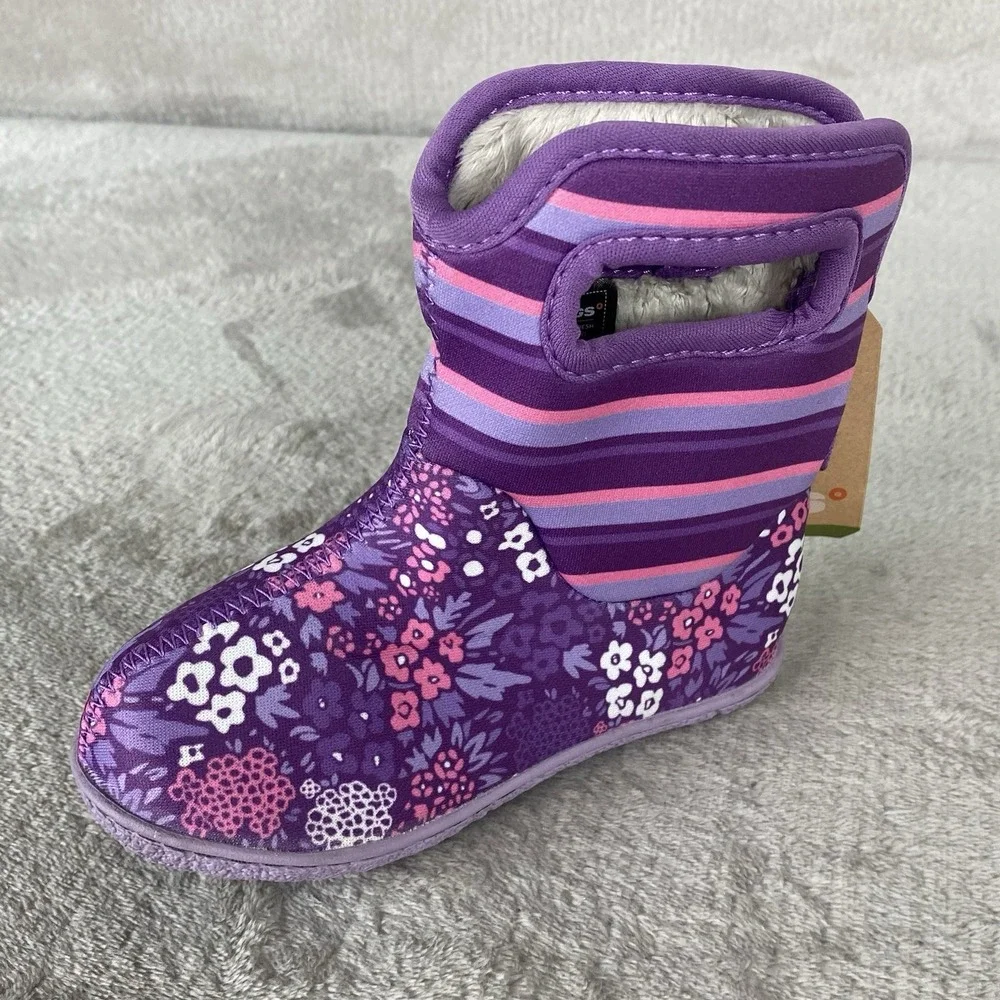 Baby BOGS NW Snow Boot Infant Baby Size 8 Purple Waterproof Insulated NEW
